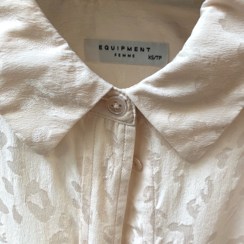 Equipment silk jacquard blouse xs light pink
